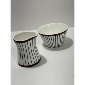 GUSTAVSBERG SWEDEN Stig Linberg Spisa Ribb Creamer and Sugar Bowl Set